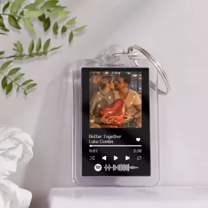 Gift For Lover Custom Spotify Glass Code Keychain 14 Colors Available