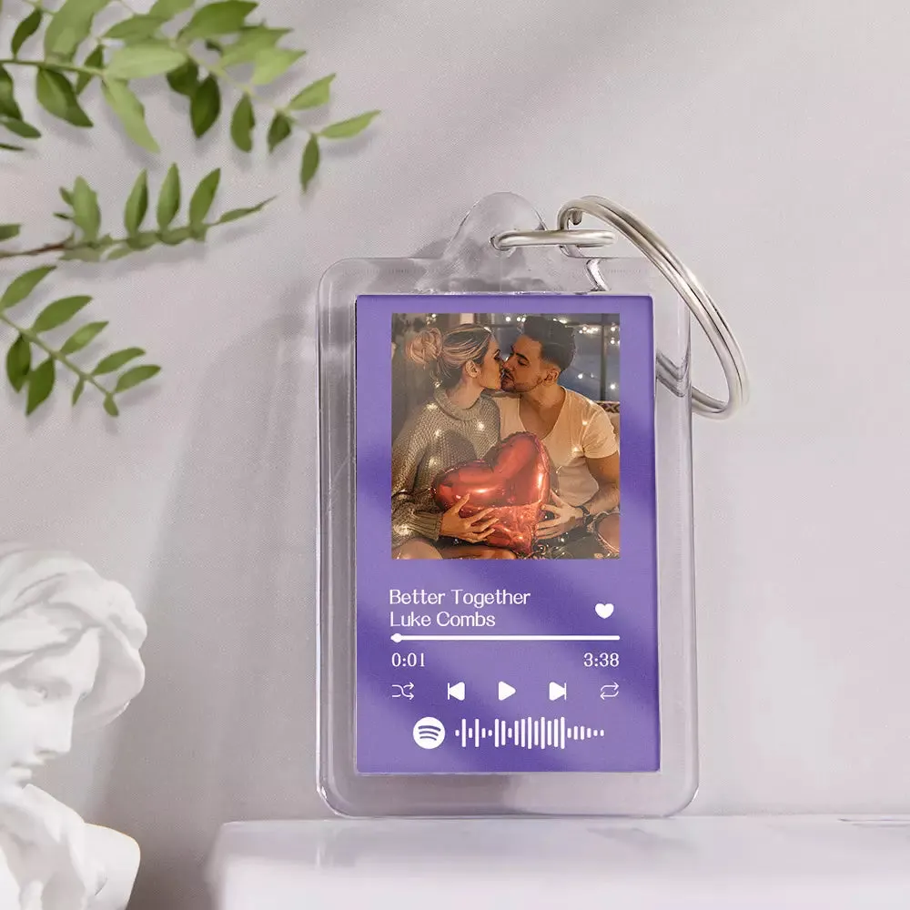 Gift For Lover Custom Spotify Glass Code Keychain 14 Colors Available