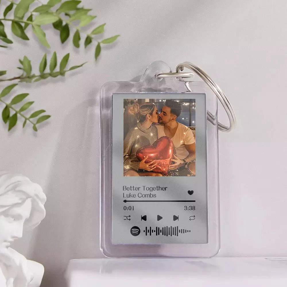 Gift For Lover Custom Spotify Glass Code Keychain 14 Colors Available