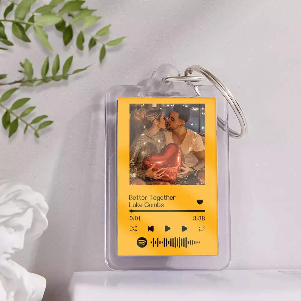 Gift For Lover Custom Spotify Glass Code Keychain 14 Colors Available