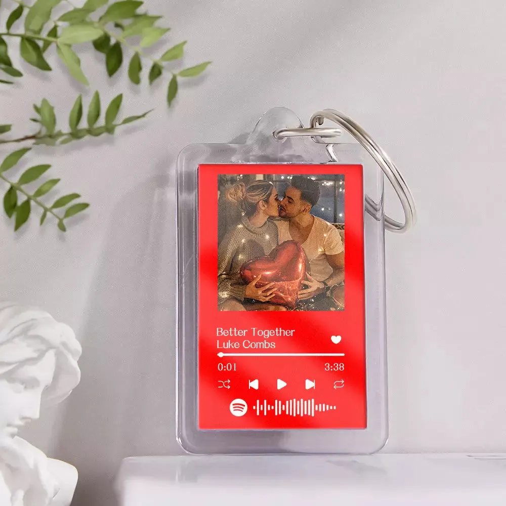 Gift For Lover Custom Spotify Glass Code Keychain 14 Colors Available