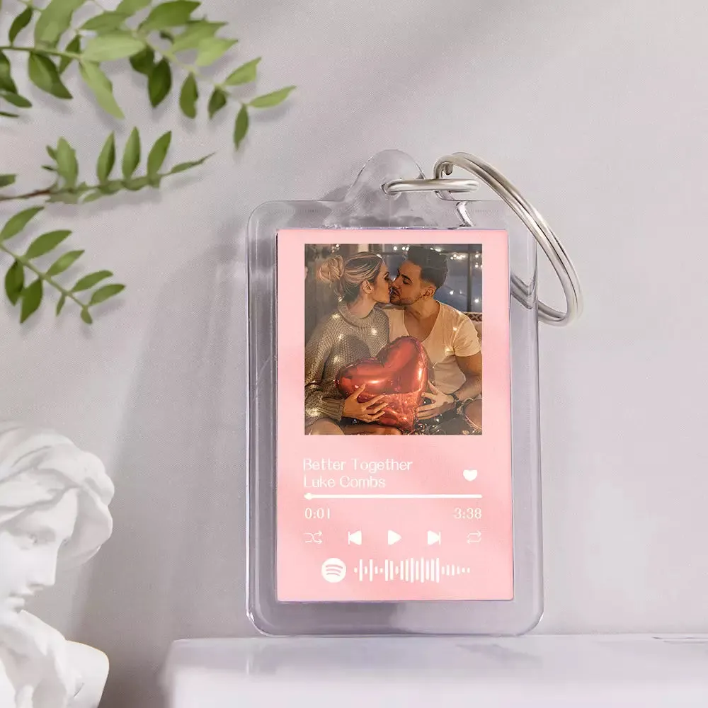 Gift For Lover Custom Spotify Glass Code Keychain 14 Colors Available