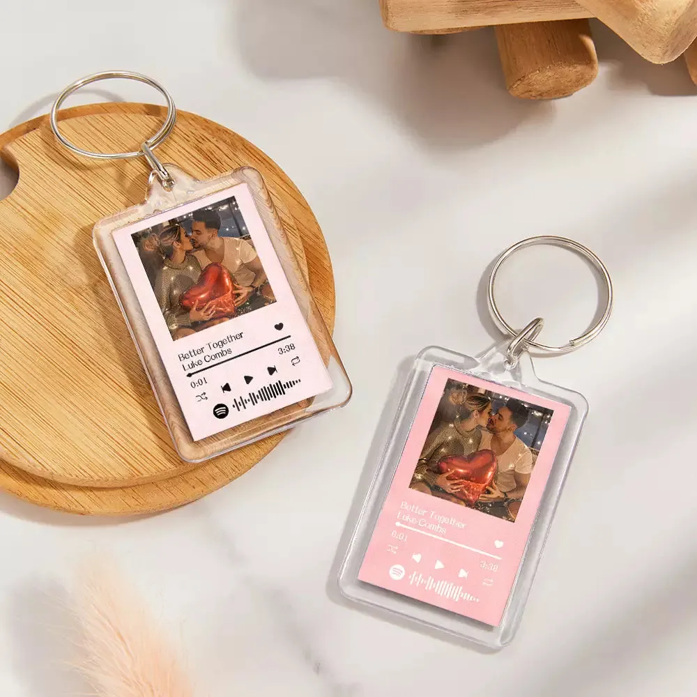 Gift For Lover Custom Spotify Glass Code Keychain 14 Colors Available