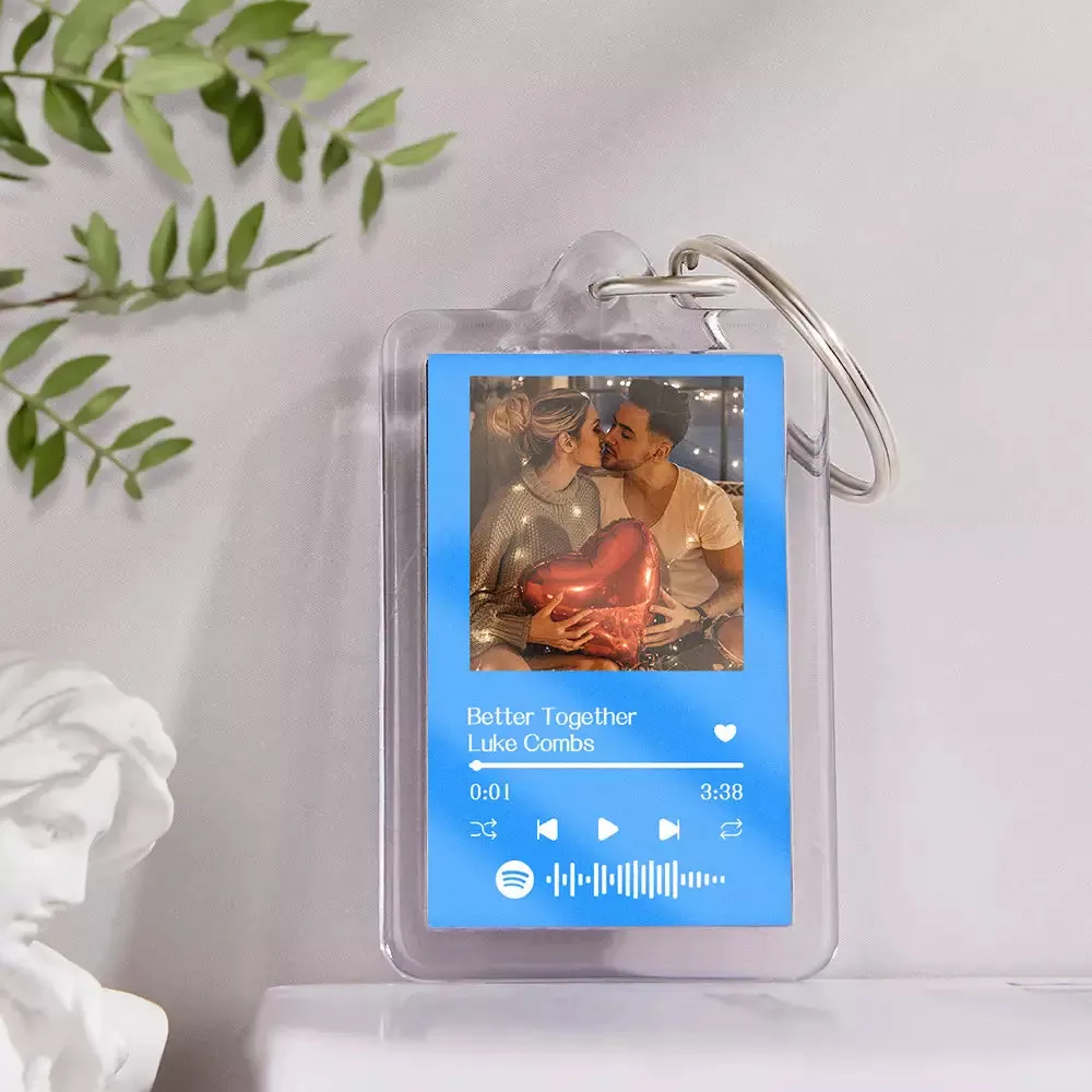 Gift For Lover Custom Spotify Glass Code Keychain 14 Colors Available