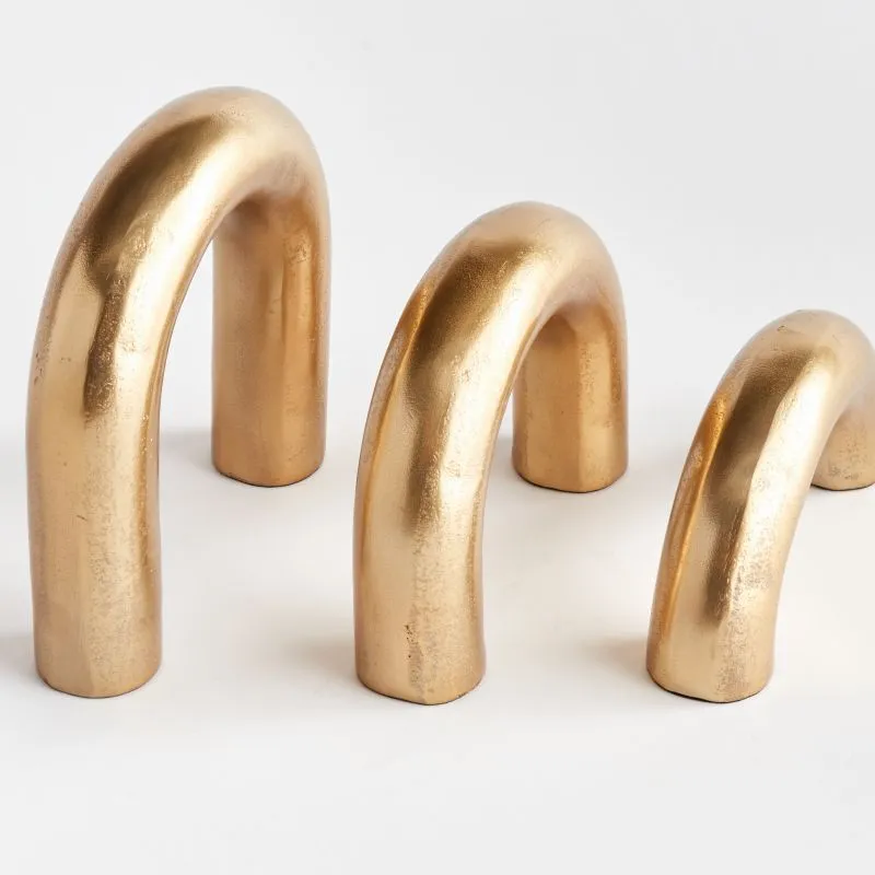 GOLD ARCO SCULPTURES SET OF 3 BY NAPA HOME & GARDEN