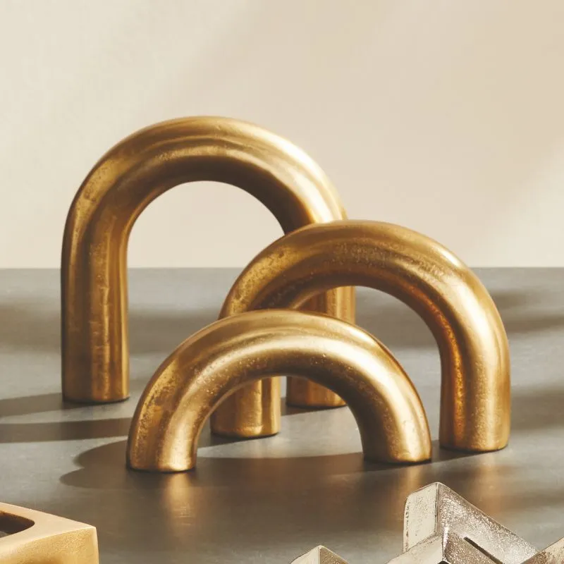 GOLD ARCO SCULPTURES SET OF 3 BY NAPA HOME & GARDEN