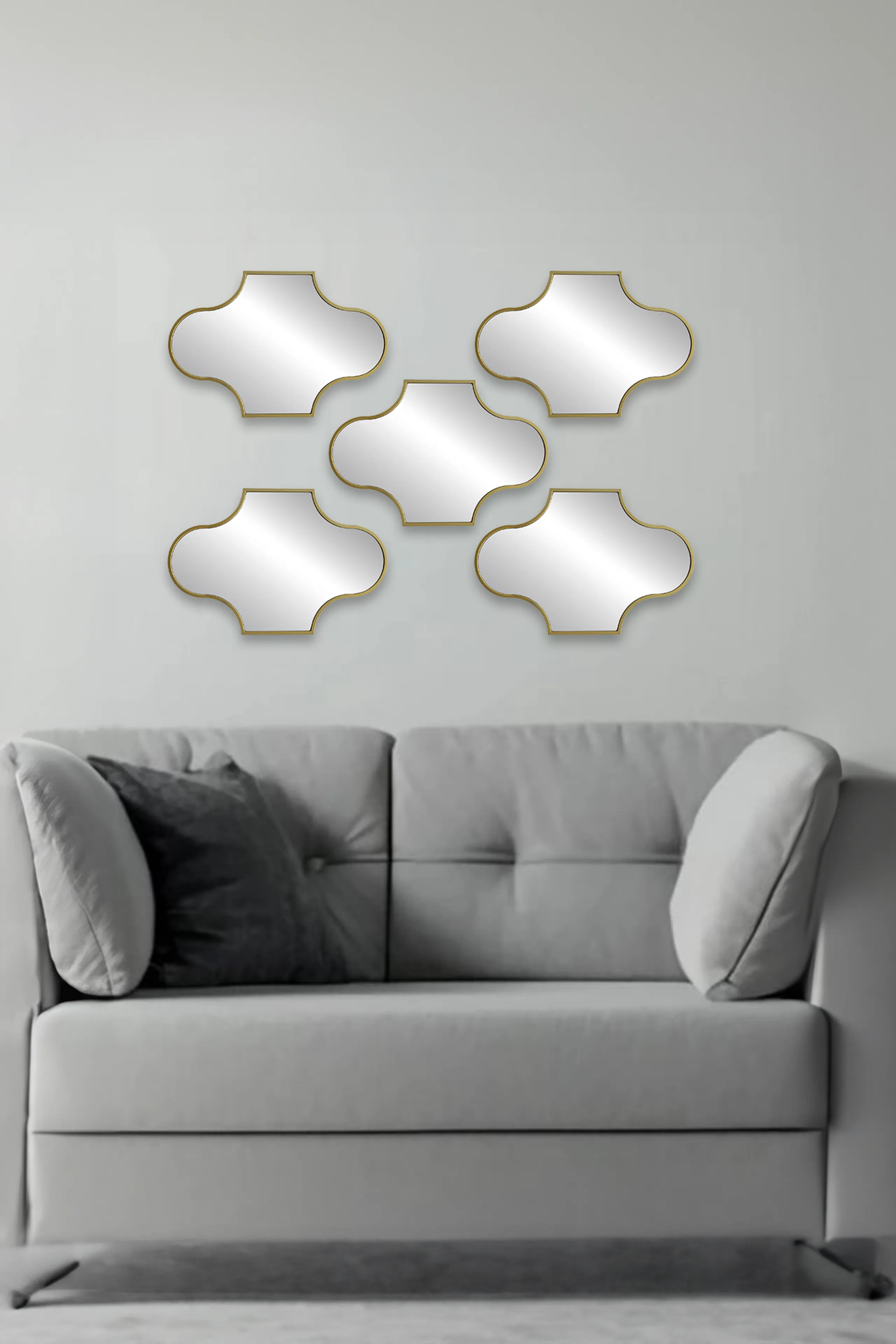 Gold Decorative Wall Mirrors Set (5 Piece)