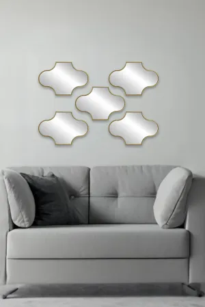 Gold Decorative Wall Mirrors Set (5 Piece)