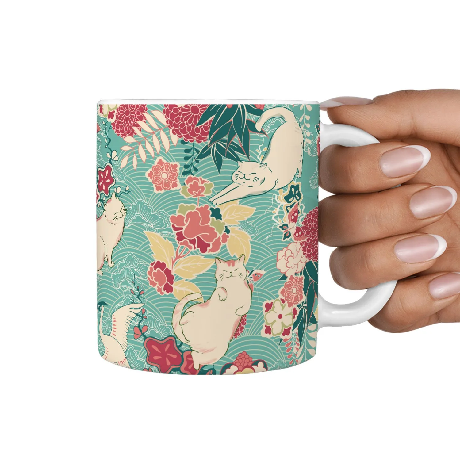 Green Cats Mug