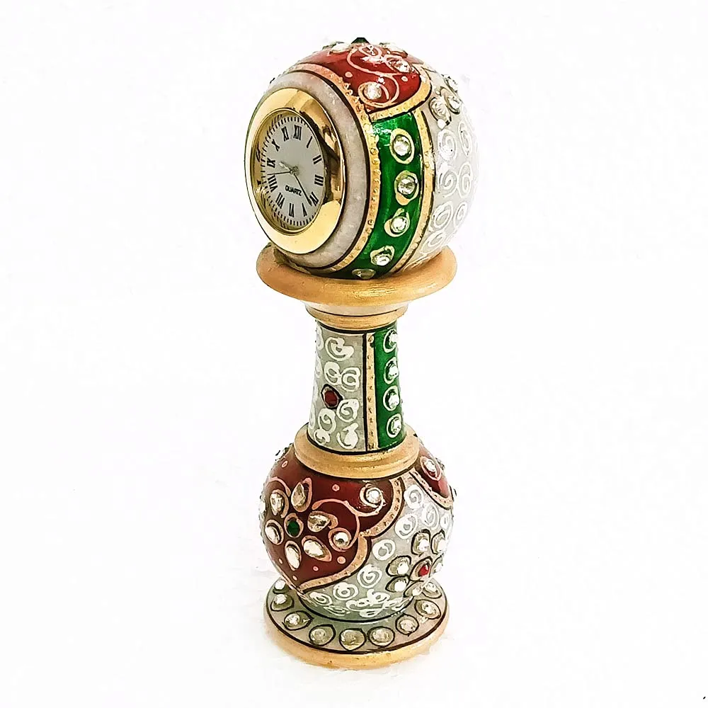 Handicraft Kingdom Table Clocks for Living Room Stylish Design & Decorative for Home, Bedroom, Classroom, Kidsroom & Office Desk| Approx Size (2 x 6 Inch) & Wt (380 Gm) Pack of 2