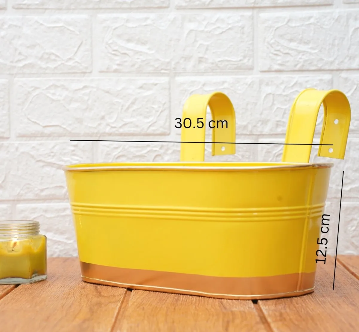 Hanging Pots For Plants Balcony Railing (Yellow - Pack4)