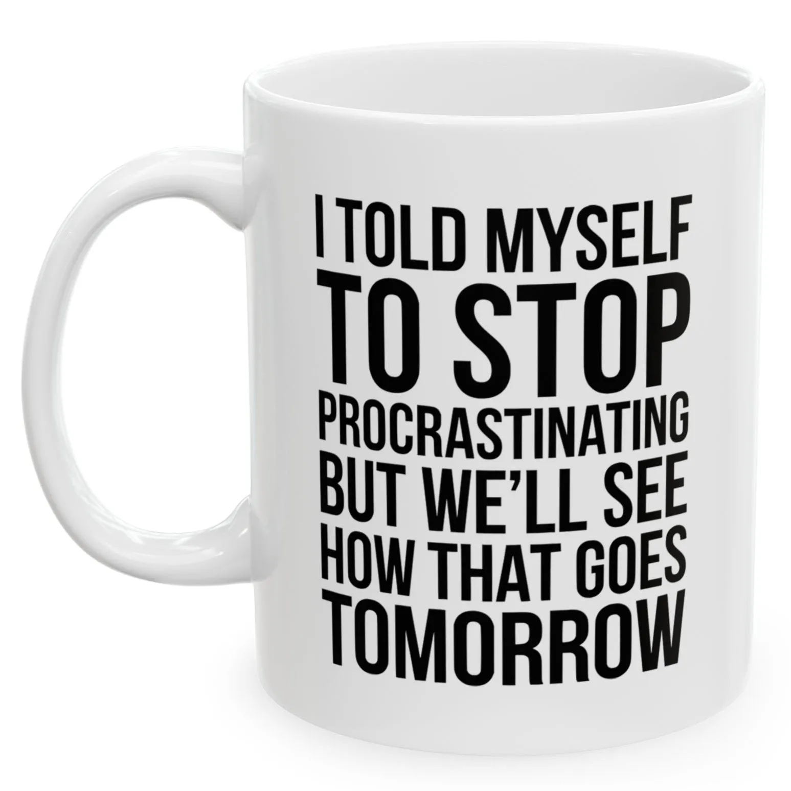 I Told Myself To Stop Procrastinating But We'll See Funny Christmas Birthday Gift 11oz Coffee Mug
