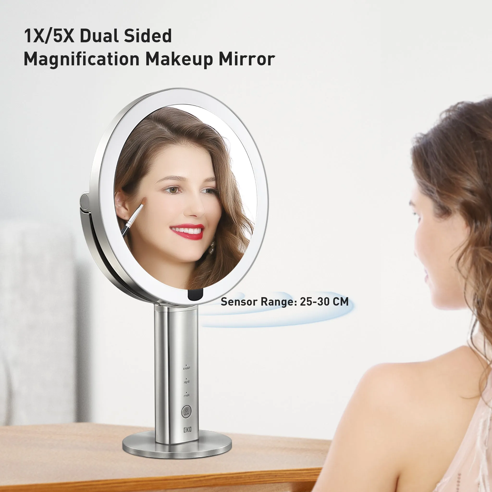 iMira Pro 8"  1X/5X Double Sided Sensor Mirror - Dark Gray