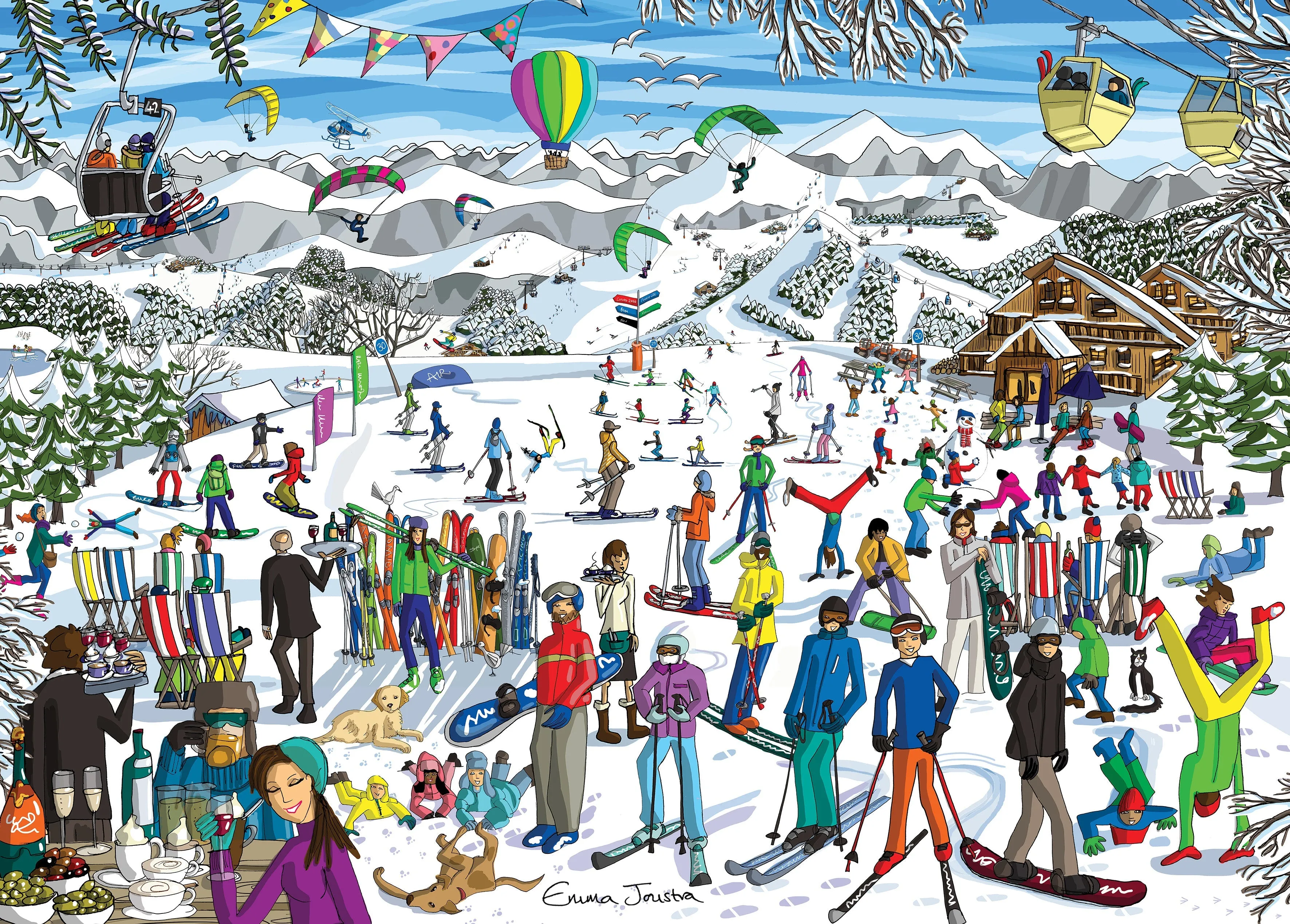 Just Living Life 1000 Piece Puzzle Ski