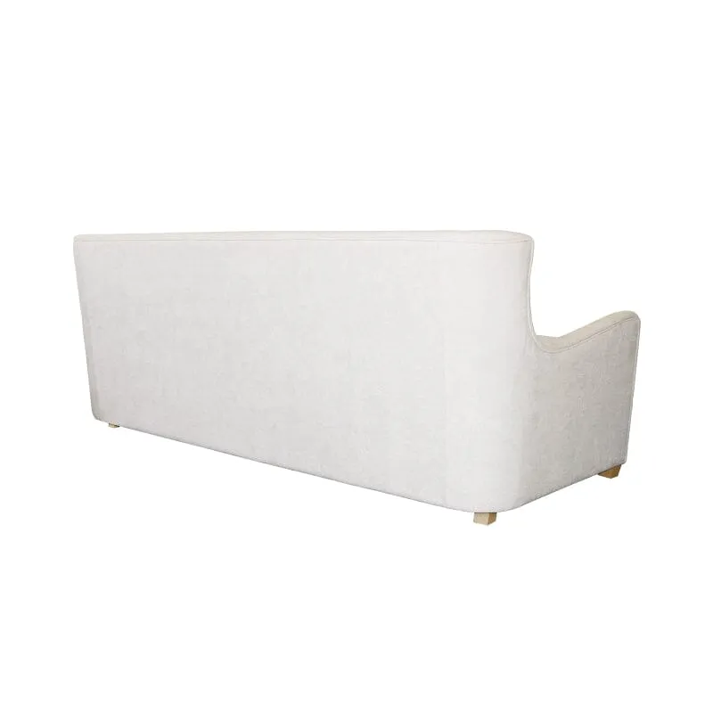 Kaleb Ivory Wingback Sofa with Cerused Oak Feet by Worlds Away