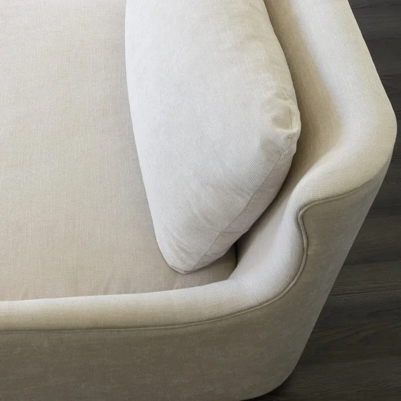Kaleb Ivory Wingback Sofa with Cerused Oak Feet by Worlds Away