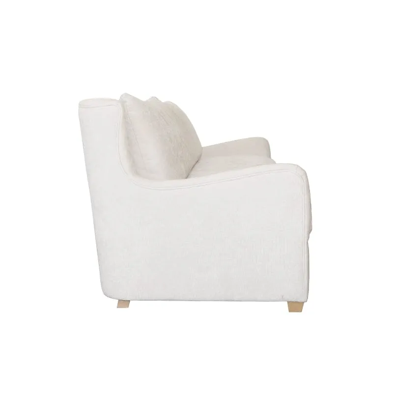 Kaleb Ivory Wingback Sofa with Cerused Oak Feet by Worlds Away