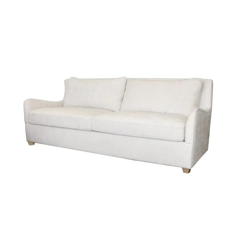 Kaleb Ivory Wingback Sofa with Cerused Oak Feet by Worlds Away