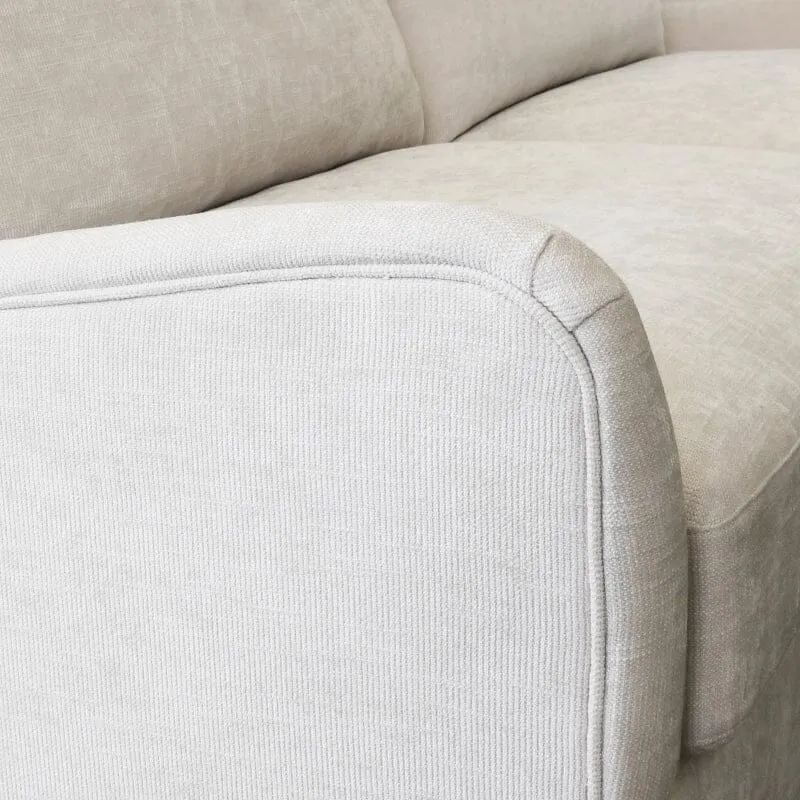 Kaleb Ivory Wingback Sofa with Cerused Oak Feet by Worlds Away