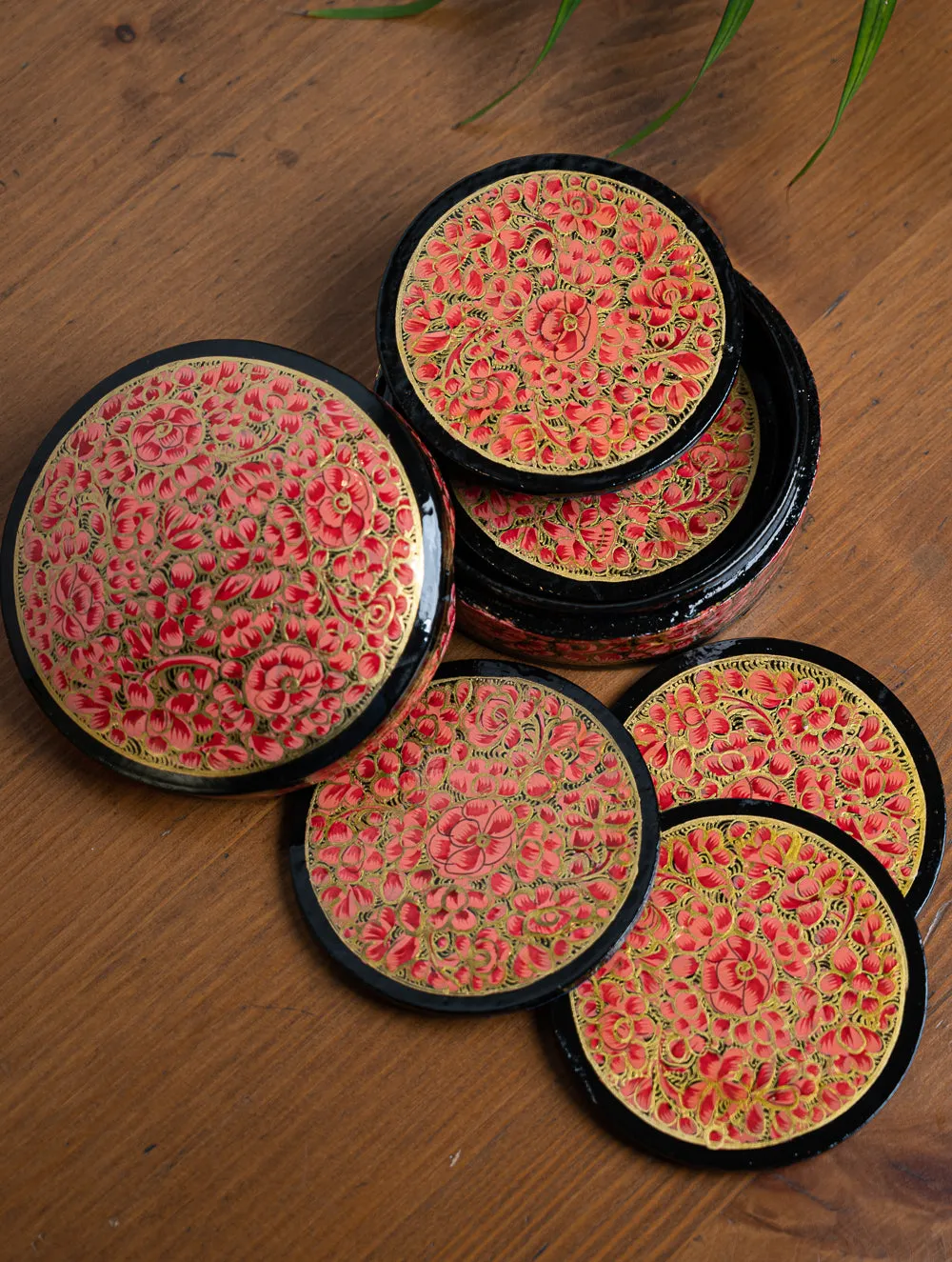 Kashmiri Papier-Mâché Coasters (Set of 6)