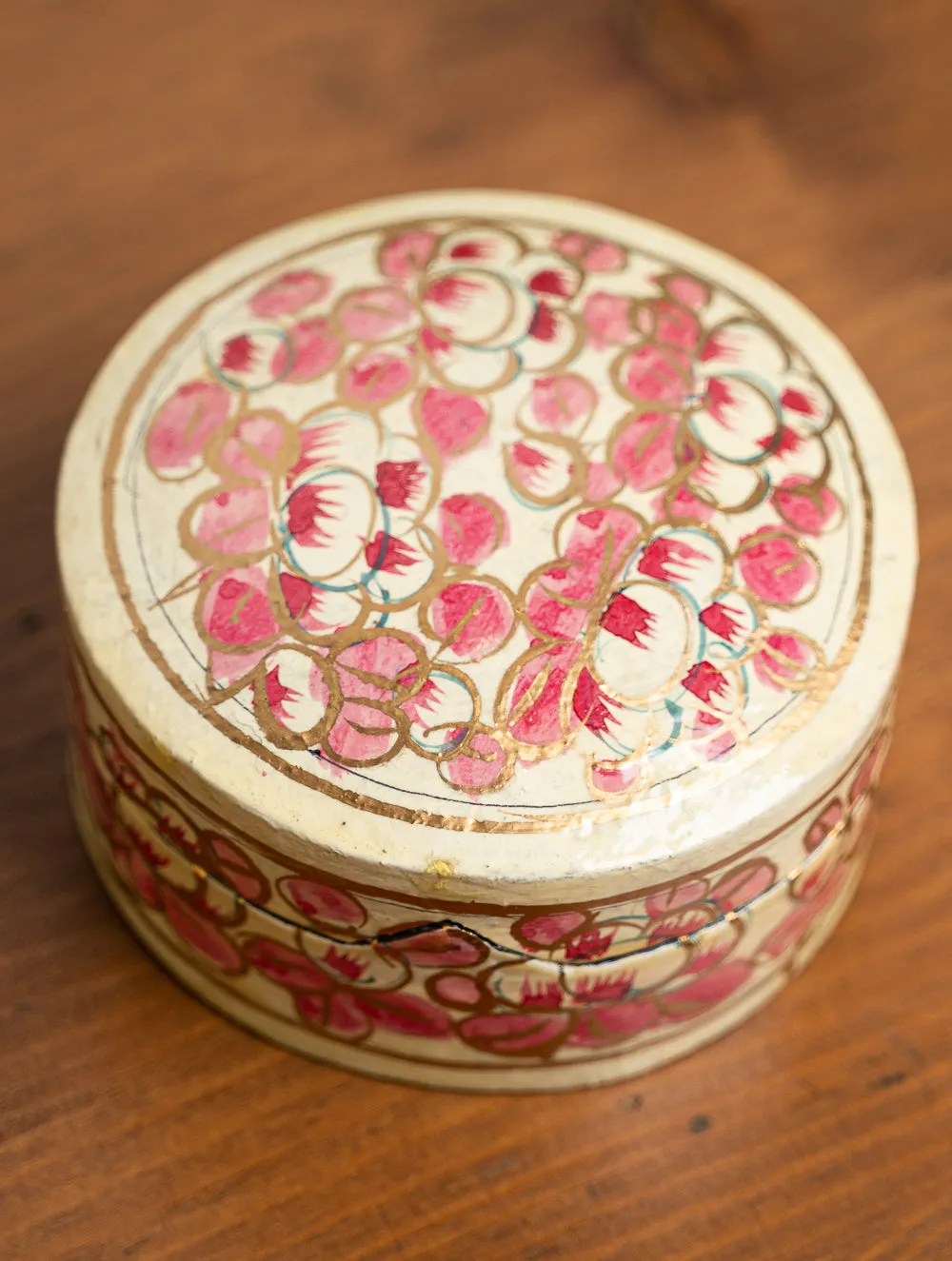 Kashmiri Papier-Mâché Round Box