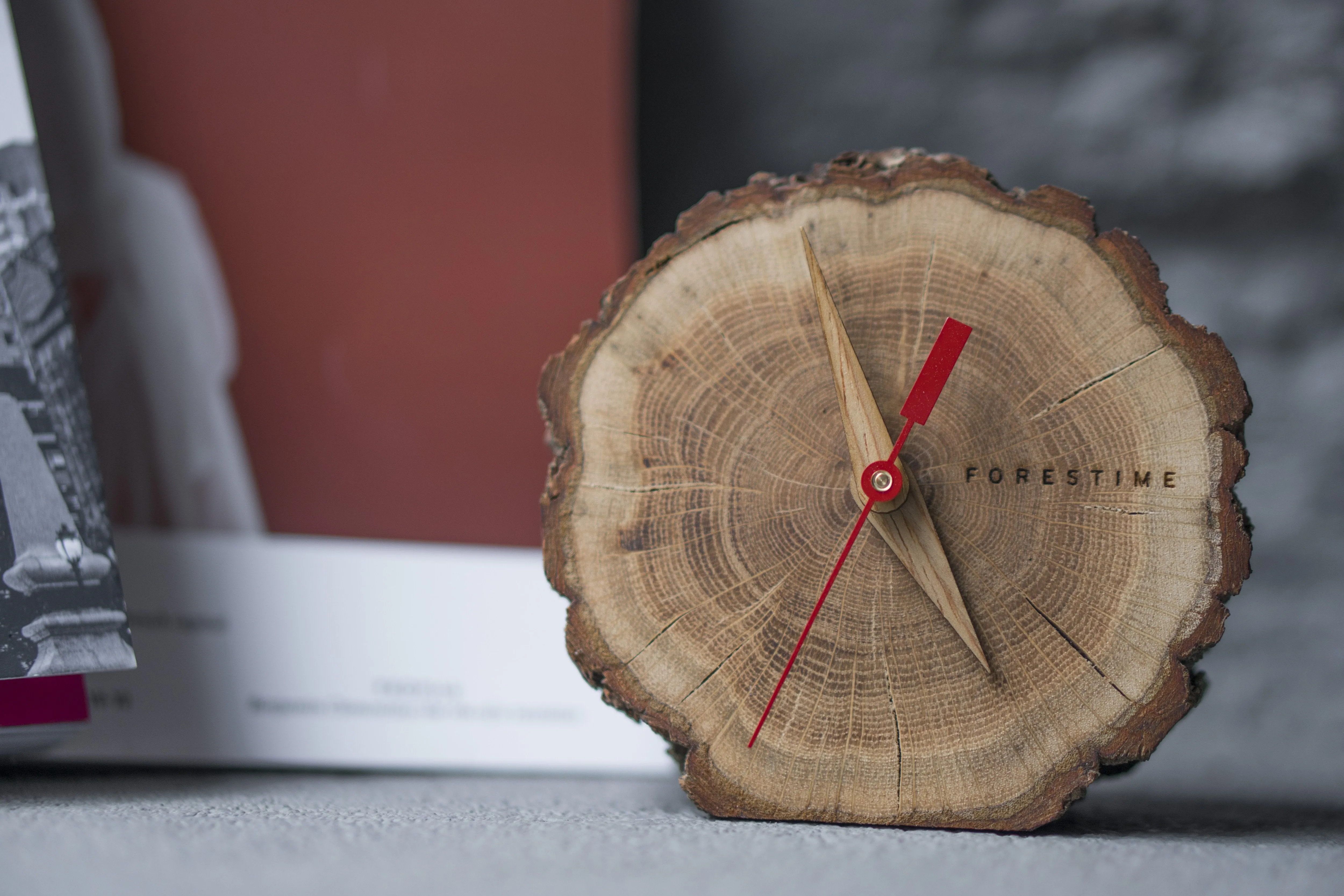 Laika Oak Slice Table Clock