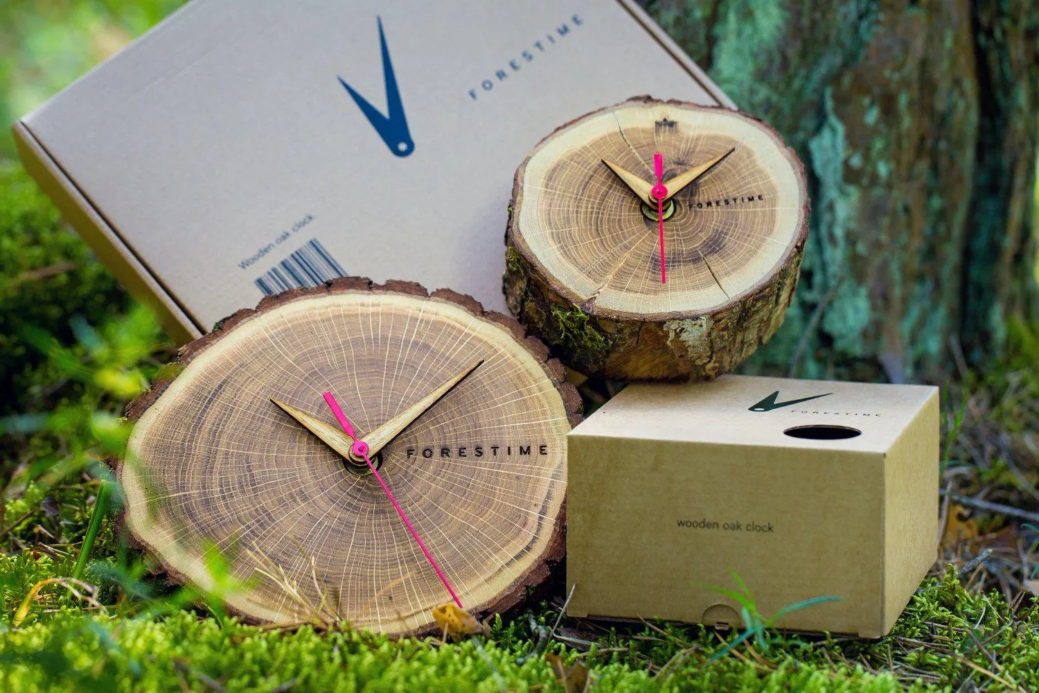 Laika Oak Slice Table Clock