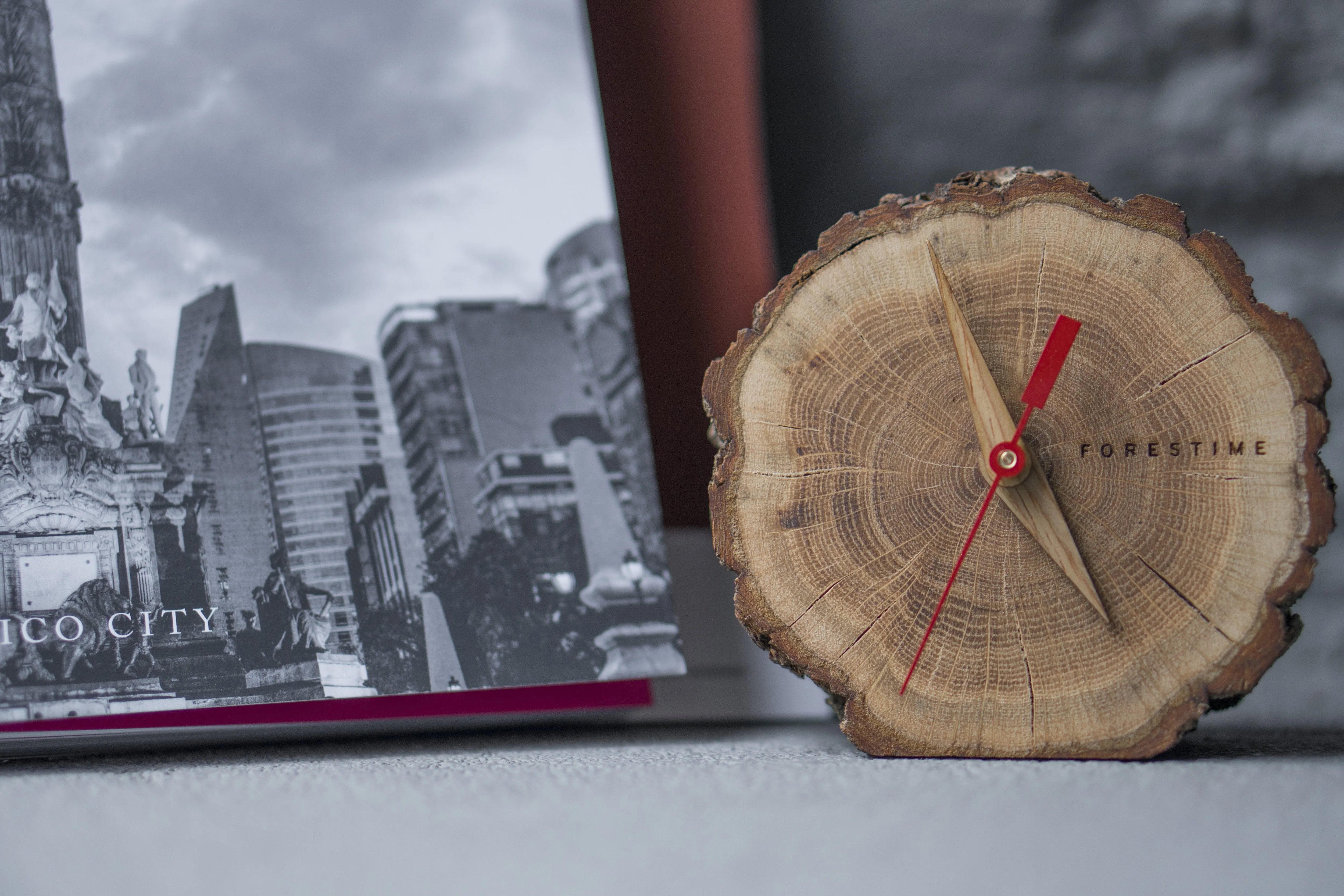 Laika Oak Slice Table Clock