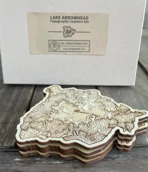 LAKE ARROWHEAD TOPOGRAPHY COASTER SET [BOX OF 4]