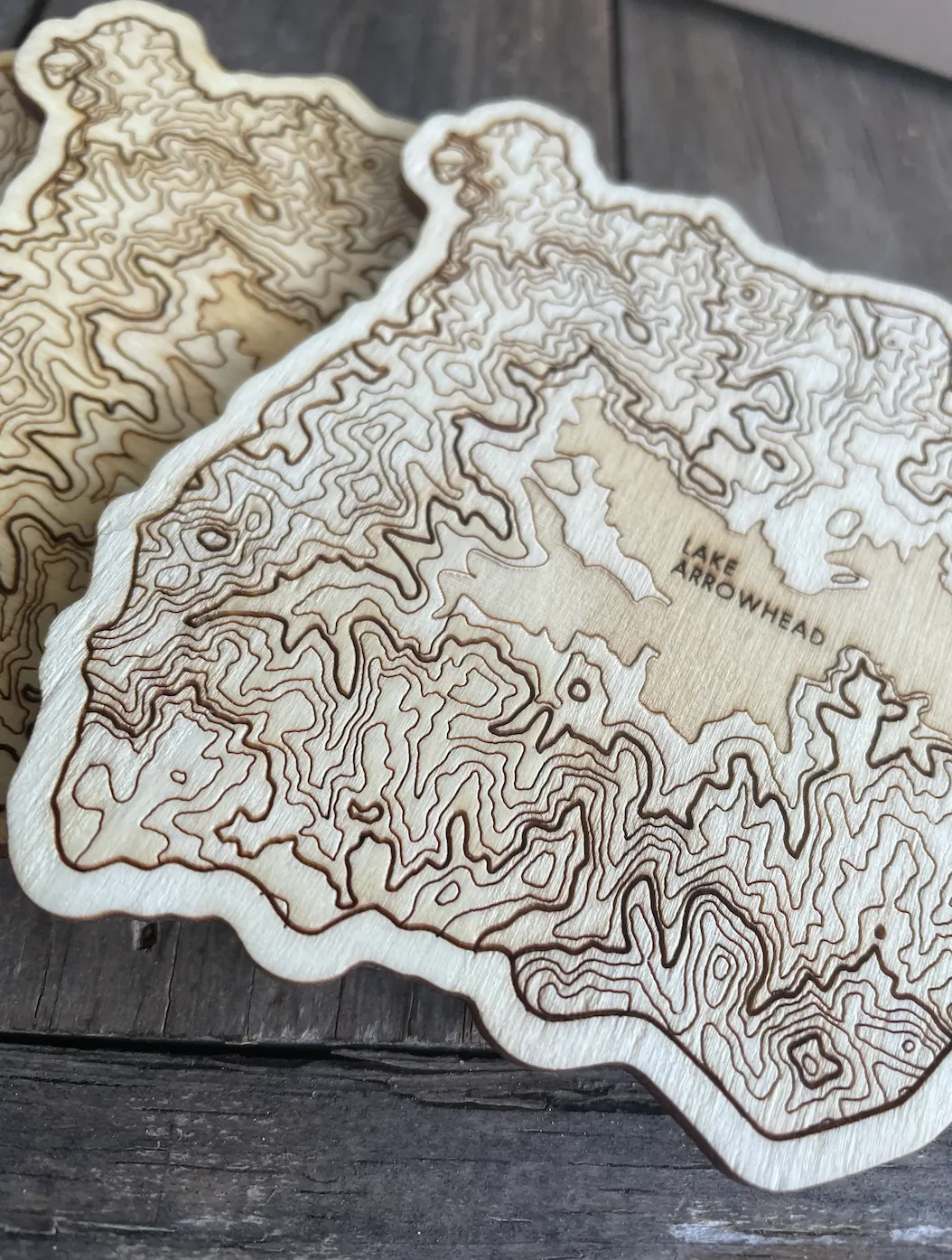 LAKE ARROWHEAD TOPOGRAPHY COASTER SET [BOX OF 4]