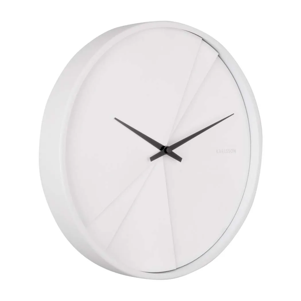Layered Lines Wall Clock – White (30cm)