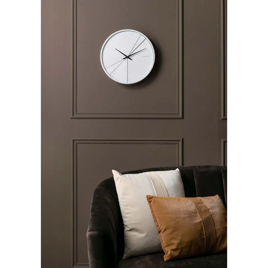 Layered Lines Wall Clock – White (30cm)