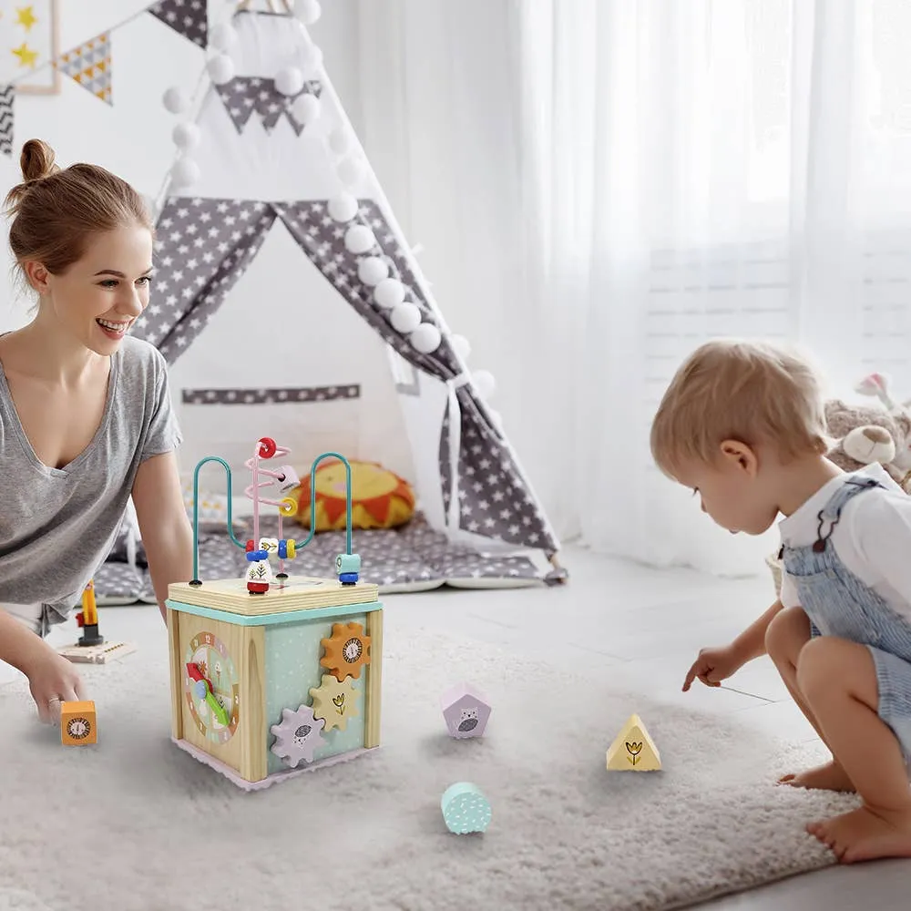 LEO & FRIENDS Wooden Activity Toy for 1, 2 Year-Old-Girls