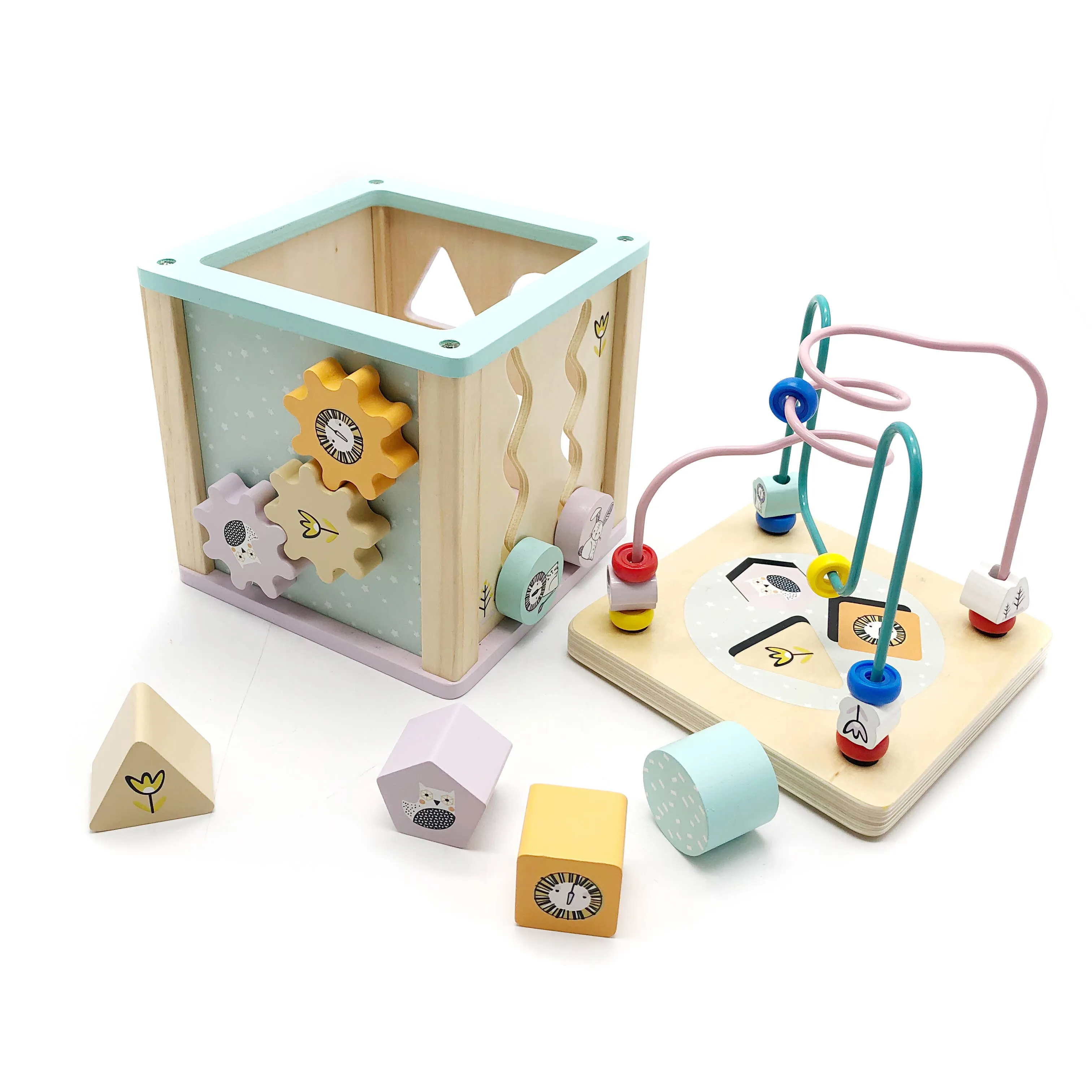 LEO & FRIENDS Wooden Activity Toy for 1, 2 Year-Old-Girls