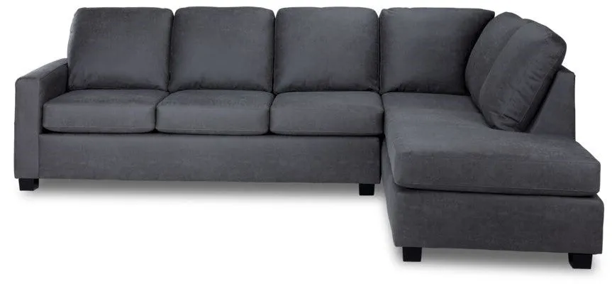 Leslie 2-Piece Sectional With Right Facing Chaise - Grey