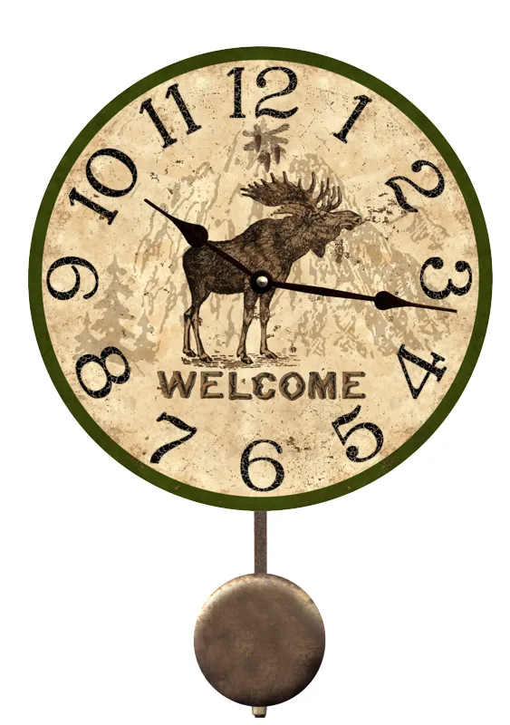 Lodge Clock- Welcome Moose Lodge Clock