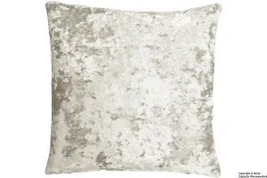 London Crushed Velvet Cushion - Chalk