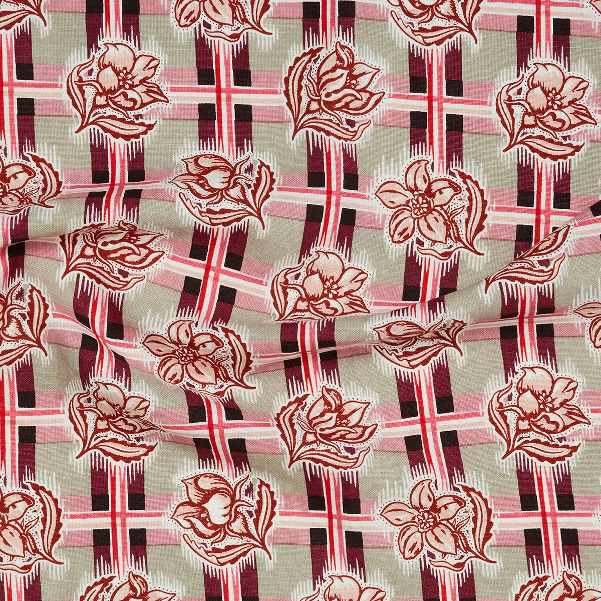 Madras Plum Furnishing Linen