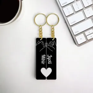 Matching Keychains for Couples Custom Key Ring-Set of 2