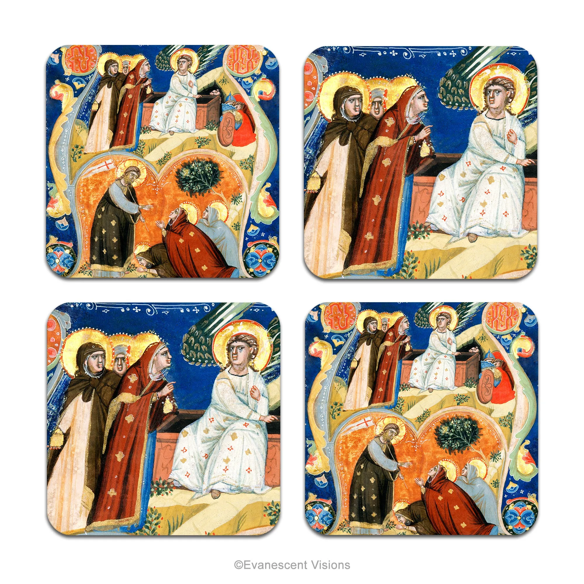 Medieval Illumination Fine Art Coasters, Set of 4