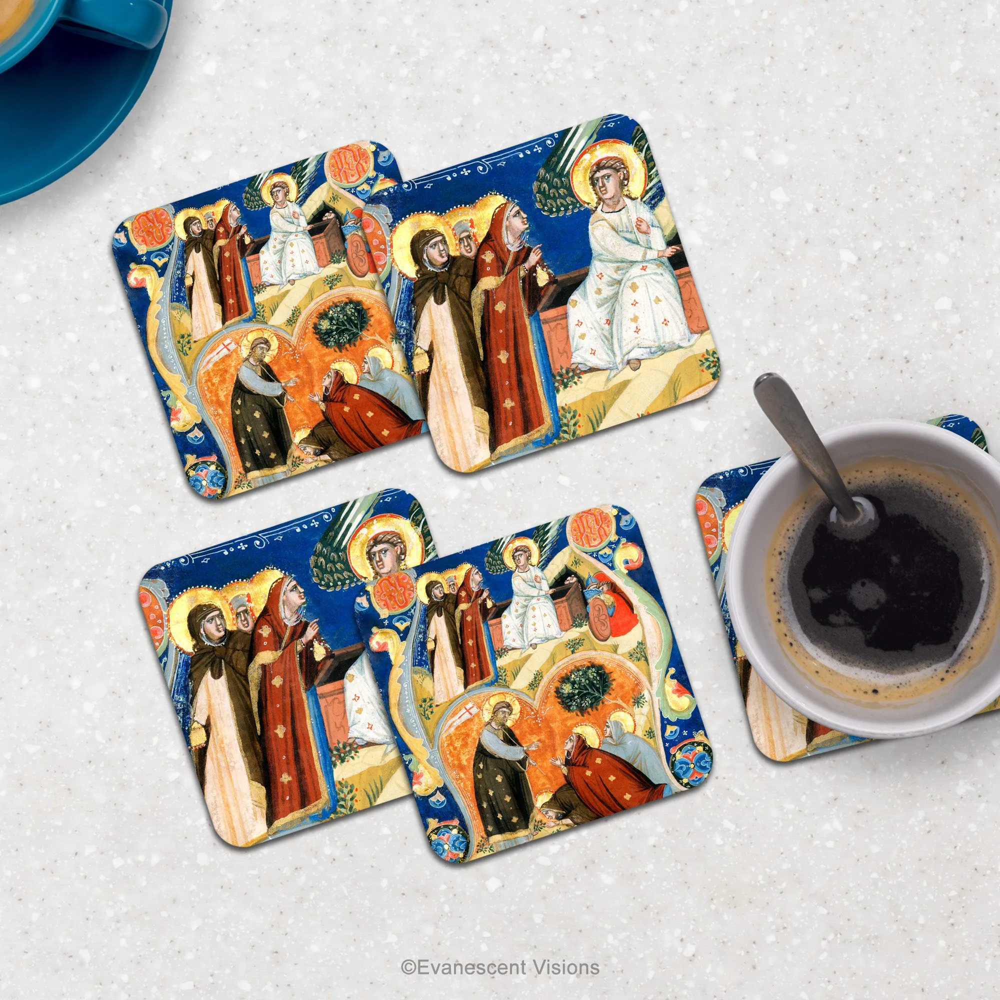 Medieval Illumination Fine Art Coasters, Set of 4