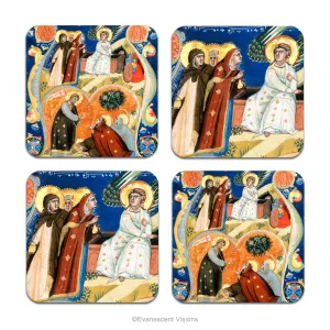 Medieval Illumination Fine Art Coasters, Set of 4