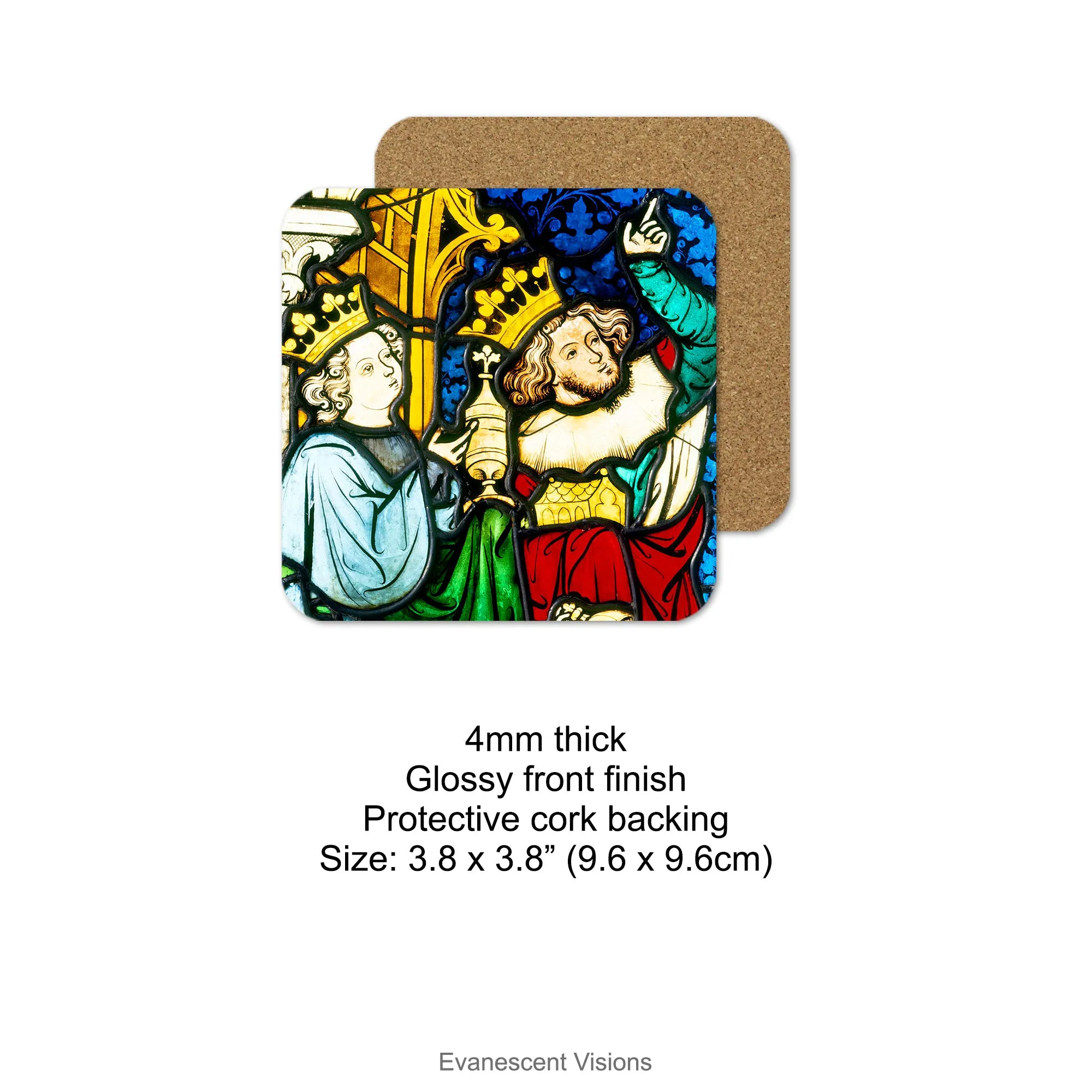 Medieval Nativity Art Christmas Coasters, Set of 4