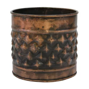 Medium Old Copper Texturized Metal Planter
