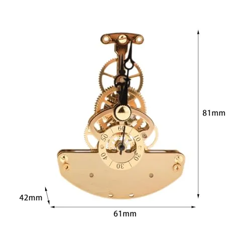MERISHOPP Clock Quartz Movement Mechanism Ornament Shelf Bedroom Repair Diy with Hands Golden