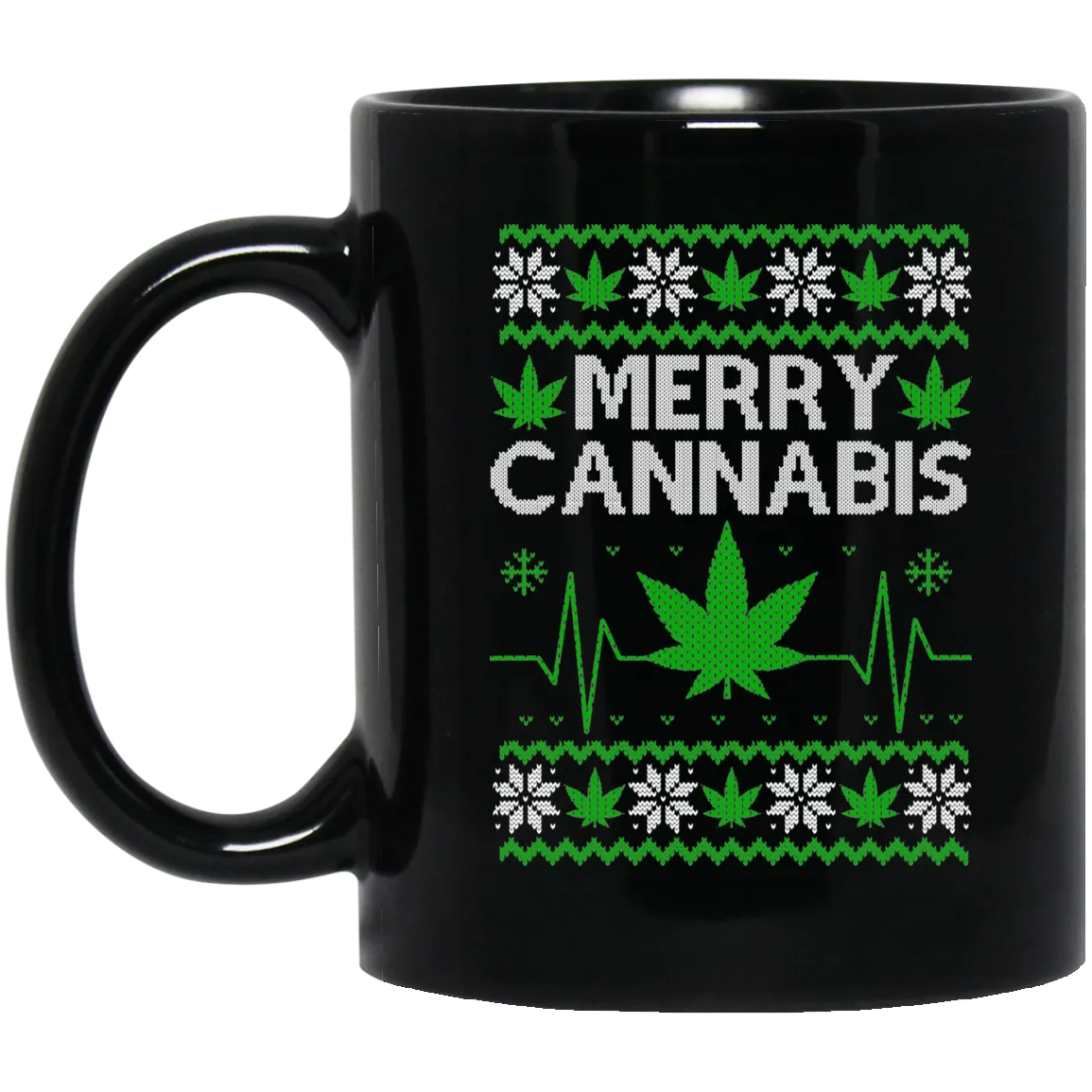 Merry Cannabis 11 oz. Black Mug
