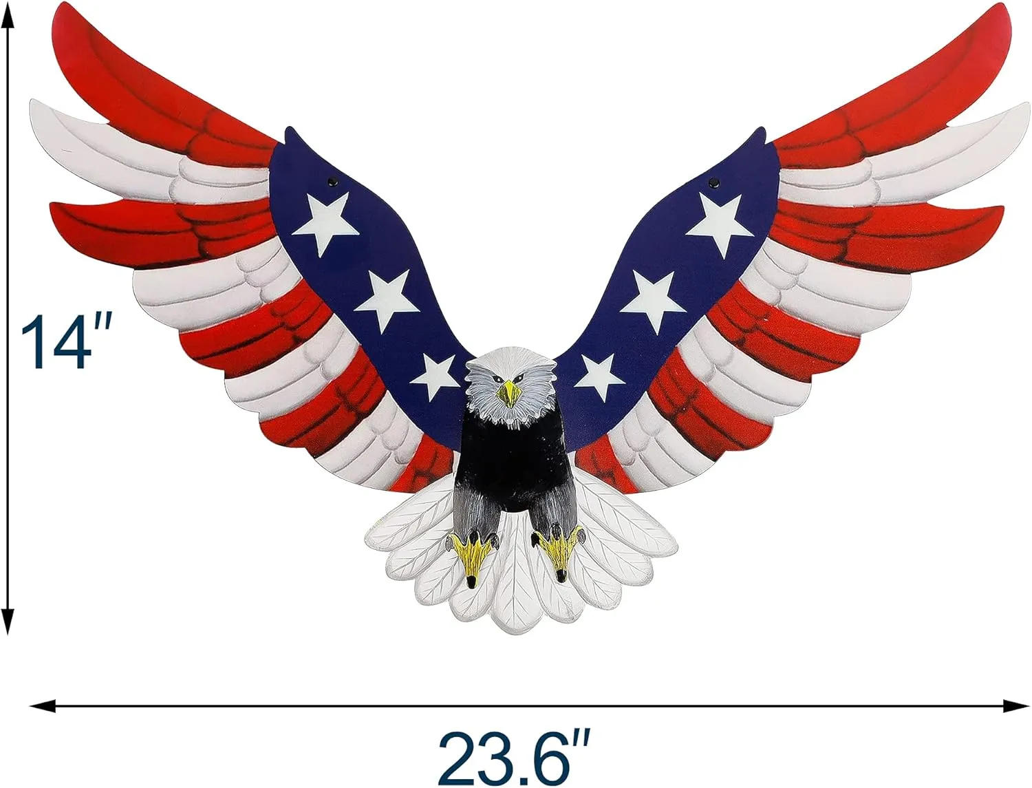 Metal Wall Art, Veterans Day Patriotic Hanging Sculpture, Large Handmade Centerpiece Independence Day 4th of July Decoration, 3 Pcs