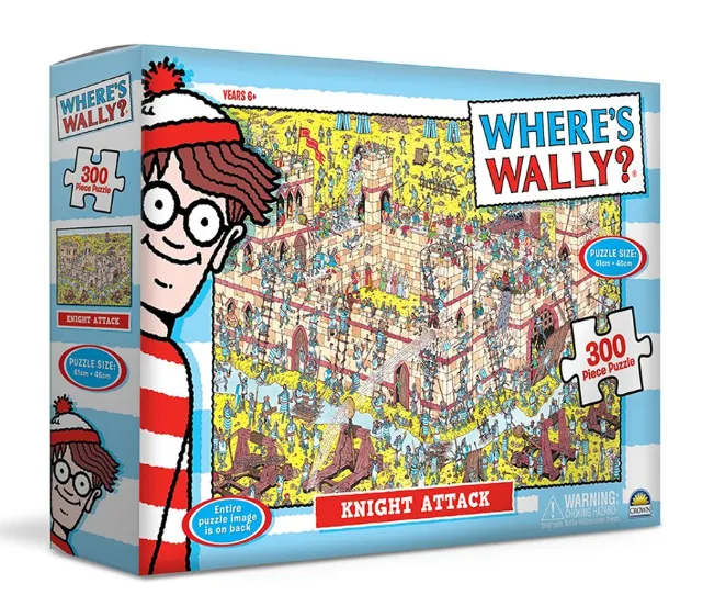MJM Crown 300 Piece Puzzle Where's Wally? Knight Attack