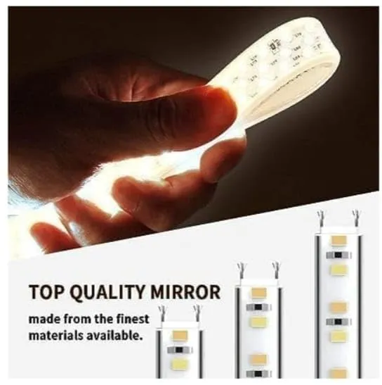 MORADABAD INTERNATIONAL led Mirror Glass with Touch Sensor for Bathroom/3 Tone (White Light, Natural Light, Warm Light)/Stylish Wall Mirror for Living Room/Bedroom/Dressing Room and Round 24x24-inch.