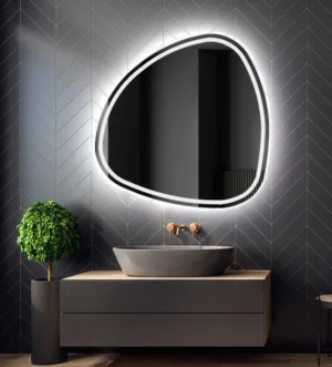 MORADABAD INTERNATIONAL led Mirror Glass with Touch Sensor for Bathroom/3 Tone (White Light, Natural Light, Warm Light)/Stylish Wall Mirror for Living Room/Bedroom/Dressing Room and Round 24x24-inch.